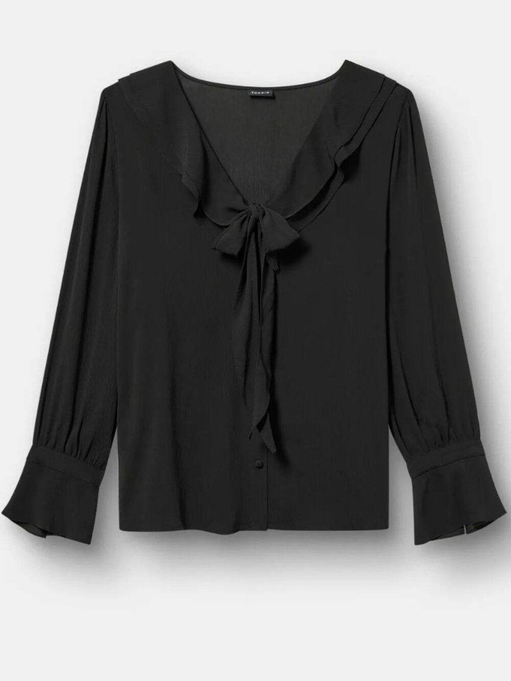 Torrid Chiffon Ruffle Tie-Neck Blouse Size 1